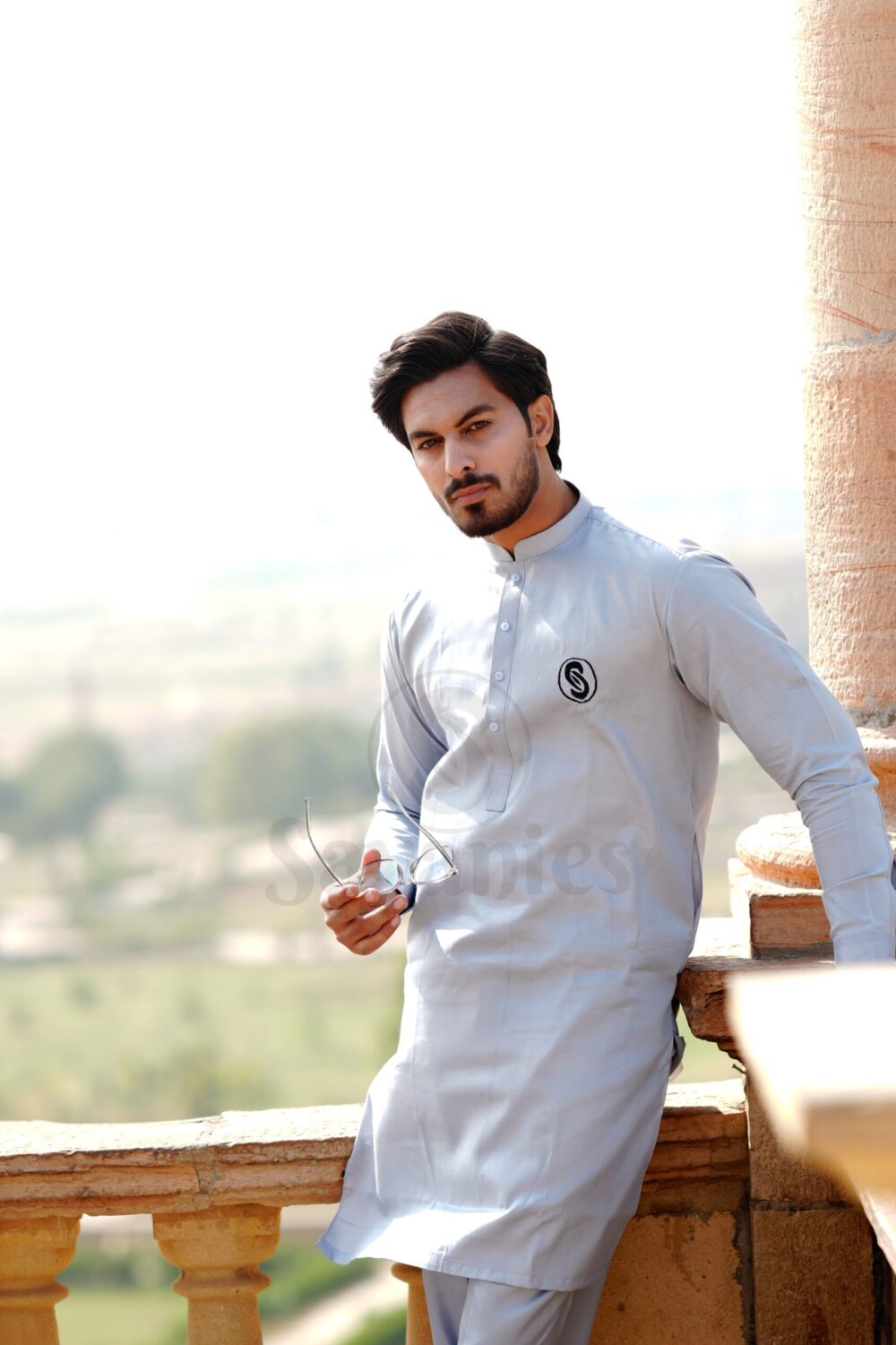 Men's Ice Grey Unstitched Kurta Shalwar